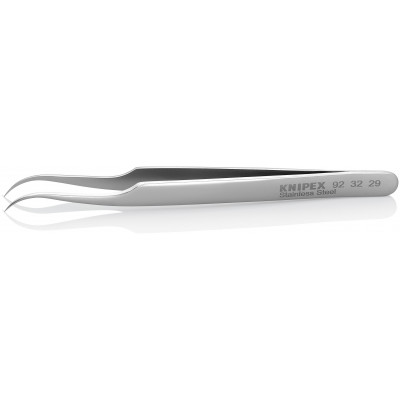 Brucelle de précision 120mm coudée 45° Ultrafine Acier inoxydable antimagnétique - KNIPEX | 92 32 29
