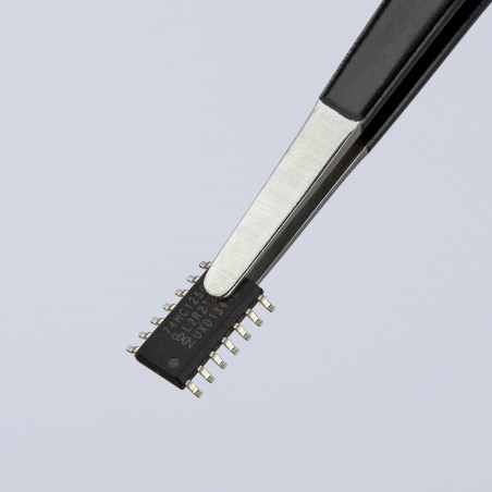 Brucelle de précision 120mm droite - ESD - Pointes rondes effilées - Acier Inox - KNIPEX | 92 58 74 ESD