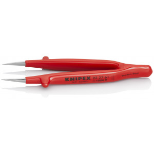Brucelle de précision 130mm droite - Isolée 1000V - Pointue - Acier nickelé - KNIPEX | 92 27 61