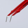 Brucelle de précision 150mm coudée 45° - Isolée 1000V - Pointue - Acier chromé - KNIPEX | 92 37 64