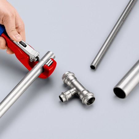 Coupe-tubes TubiX® système QuickLock - Ø 6-35 mm épaisseur max 2 mm - Sur carte - KNIPEX | 90 31 02 BK