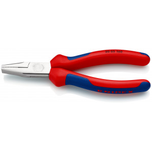 Pince à becs courts et plats - 160mm - Gainage bi-matière - Chromée - KNIPEX | 20 05 160