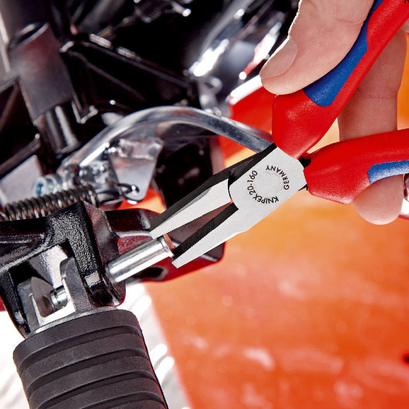 Pince à becs courts et plats - 160mm - Gainage bi-matière - Chromée - KNIPEX | 20 05 160