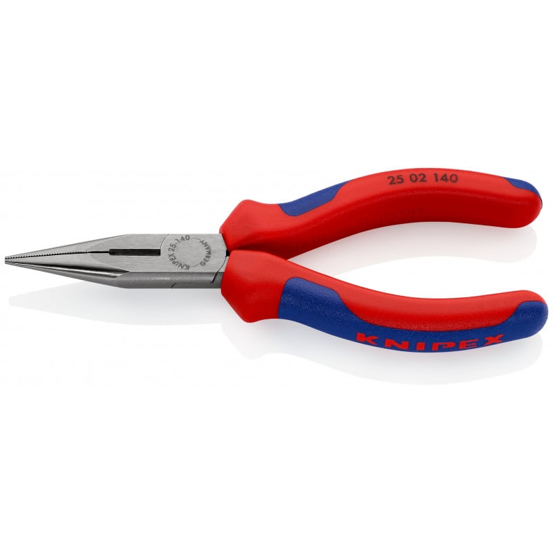 Pince à becs demi-ronds 140mm avec tranchant - Gainage bi-matière - KNIPEX | 25 02 140