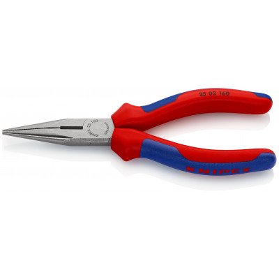 Pince à becs demi-ronds 160mm avec tranchant - Gainage bi-matière - Sur carte - KNIPEX | 25 02 160 SB