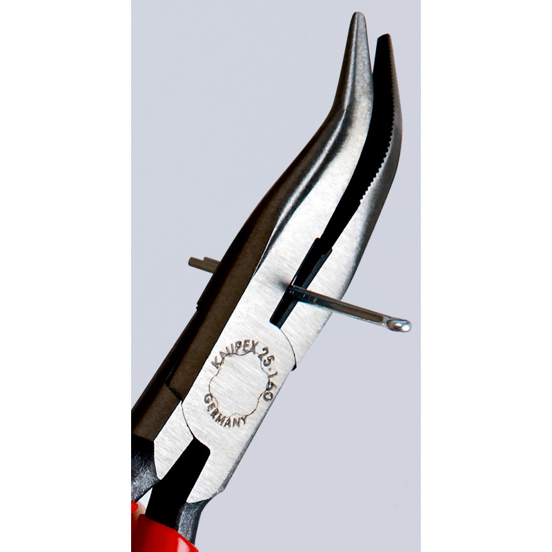 Pince à becs demi-ronds 160mm coudés avec tranchant - Gainage PVC - KNIPEX | 25 21 160