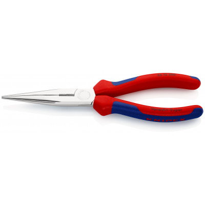 Pince à becs demi-ronds 200mm avec tranchant - Gainage bi-matière - Chromée - KNIPEX | 26 15 200