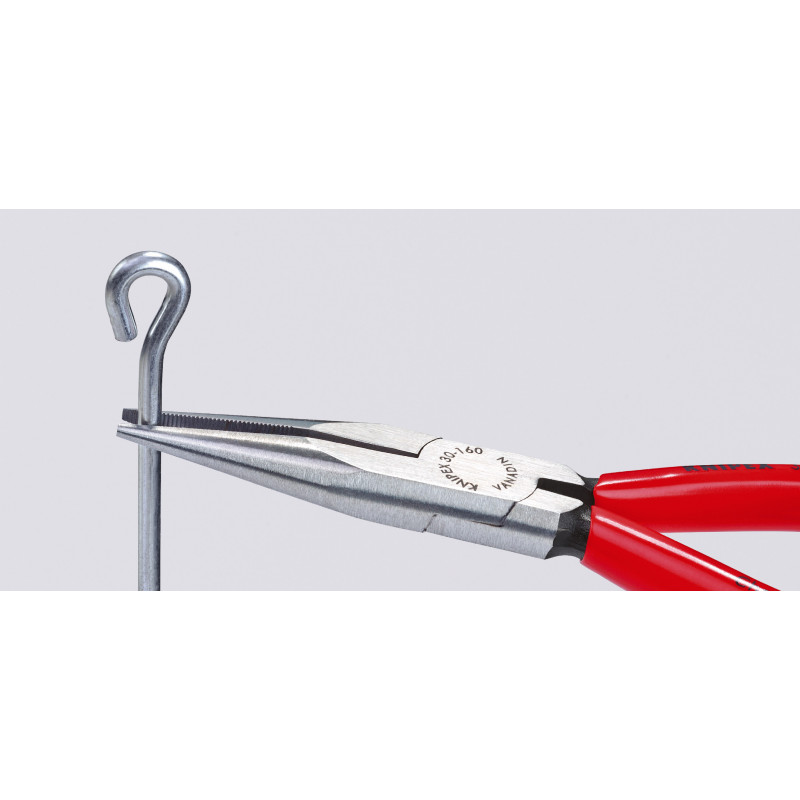 Pince à becs longs demi-ronds 160mm - Gainage PVC - Tête polie - Sur carte - KNIPEX | 30 21 160 SB