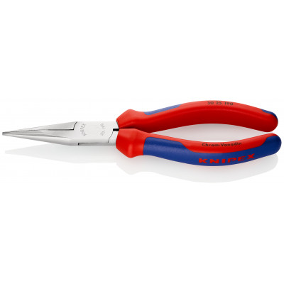 Pince à becs longs demi-ronds 190mm - Gainage bi-matière - Chromée - KNIPEX | 30 25 190