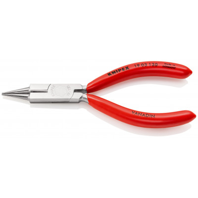 Pince à becs ronds avec tranchant - 130mm - Gainage PVC - Chromée - KNIPEX | 19 03 130