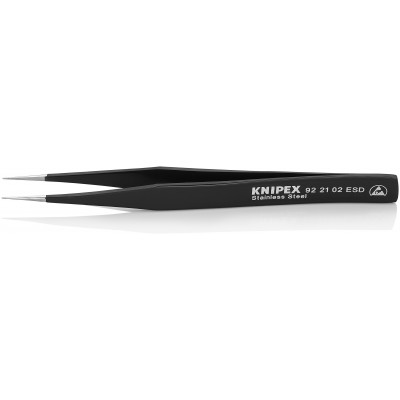 Pince brucelle inox 110mm lisse extra-fine ESD - KNIPEX | 92 21 02 ESD
