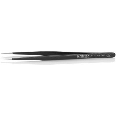 Pince brucelle inox 120mm lisse ESD - KNIPEX | 92 21 03 ESD