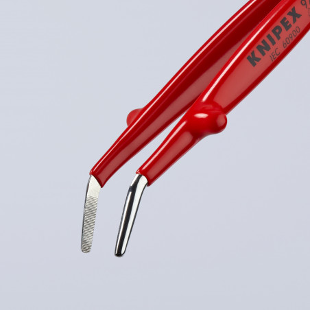 Pince brucelle inox 142mm coudée isolée 1000V - KNIPEX | 92 47 01