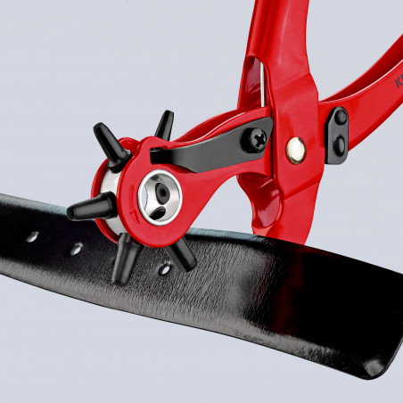 Pince emporte-pièces revolver - 220mm - 6 buses interchangeables - KNIPEX | 90 70 220