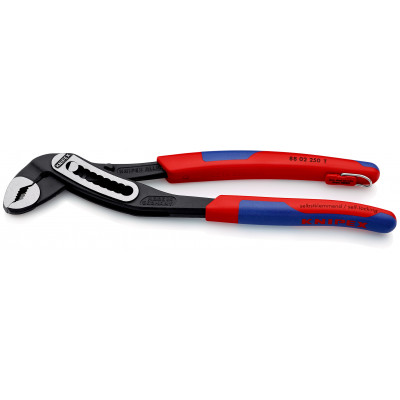 Pince multiprise Alligator® 250mm Gaine bi-matière Œillet antichute - Sur carte - KNIPEX | 88 02 250 T BK