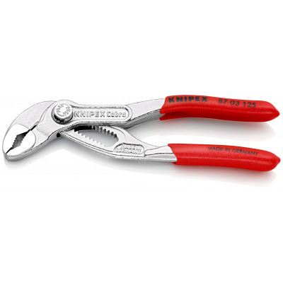 Pince multiprise Cobra® 125mm - Gainage PVC - Chromée - Capacité 27mm - KNIPEX | 87 03 125
