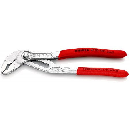 Pince multiprise Cobra® 180mm - Gainage PVC - Chromée - Capacité 36mm - KNIPEX | 87 03 180