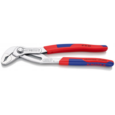 Pince multiprise Cobra® 250mm - Gainage bi-matière - Chromée - Capacité 46mm - KNIPEX | 87 05 250