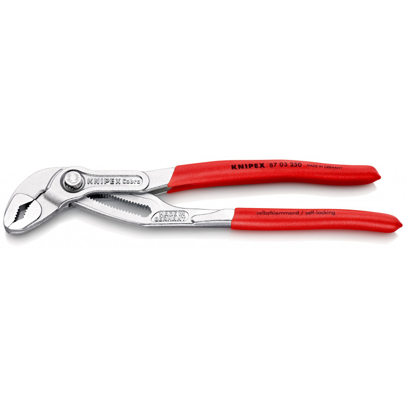 Pince multiprise Cobra® 250mm - Gainage PVC - Chromée - Capacité 46mm - KNIPEX | 87 03 250