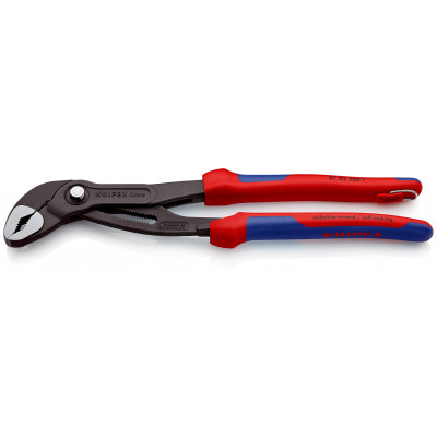 Pince multiprise Cobra® 300mm - Gainage bi-matière Œillet antichute - Sur carte - KNIPEX | 87 02 300 T BK