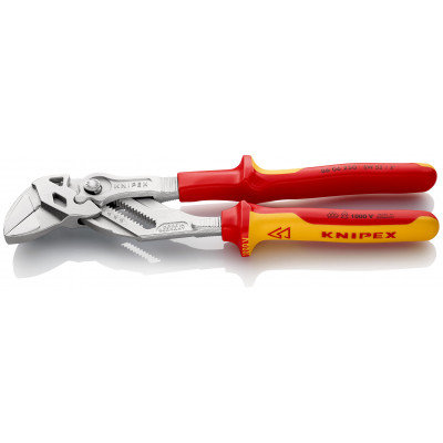 Pince-clé 250mm - Gainage bi-matière - Chromée - Isolée 1000V - KNIPEX | 86 06 250