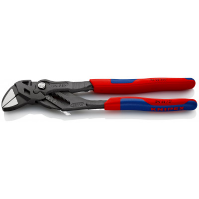 Pince-clé noire tête polie 250mm - Gainage bi-matière - Capacité 52mm - KNIPEX | 86 02 250