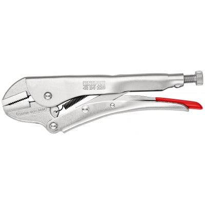 Pince-étau universelle - 225mm - Becs droits Capacité 30mm - Zinguée brillante - KNIPEX | 41 24 225