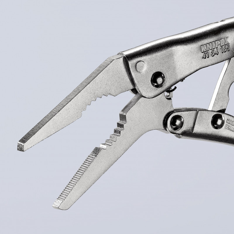 Pince-étau universelle 165mm - Becs longs - Zinguée brillante Section Cap. 24mm - KNIPEX | 41 34 165