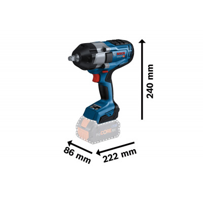Boulonneuse gds 18v-1000 2x 8,0ah gal 1880 cv l-boxx - BOSCH | 0 601 9J8 302