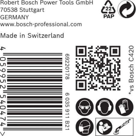 25 disques abrasifs excentriques bois et peinture net M480 EXPERT Ø225 G120 - BOSCH | 2 608 900 709