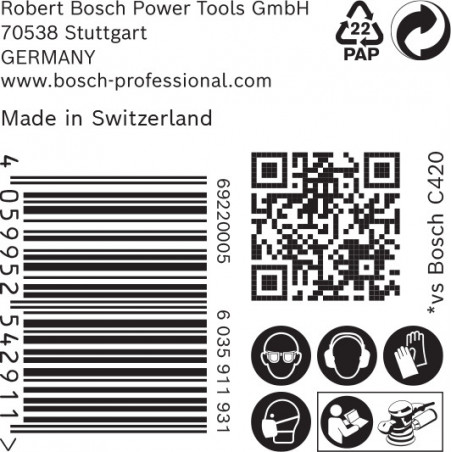 50 disques abrasifs bois et peinture C470 EXPERT 125mm G80 - BOSCH | 2 608 900 953