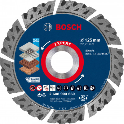 Disque diamant Multi-materiaux EXPERT 125x22.23x2.2x12mm - BOSCH | 2 608 900 660