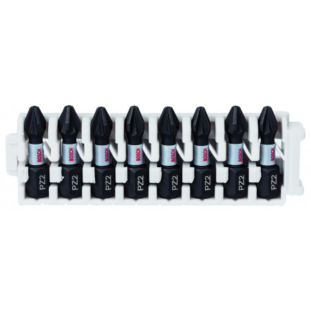 Kit 8 Embouts de vissage qualité Impact 8xPZ2 25mm - BOSCH | 2 608 522 325