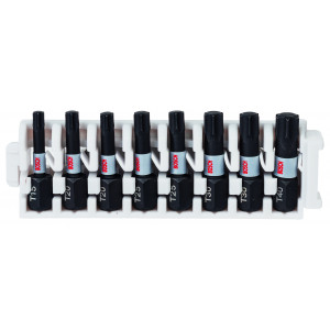 Kit 8 Embouts de vissage qualité Impact T15 2xT20 2xT25 2xT30 T40 25mm - BOSCH | 2 608 522 322