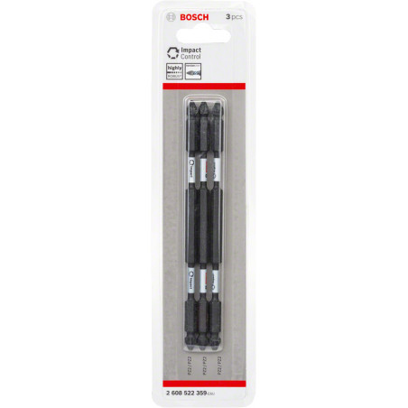 Kit 3 Embouts de vissage qualité Impact double tête PZ2-PZ2 150 mm - BOSCH | 2 608 522 359