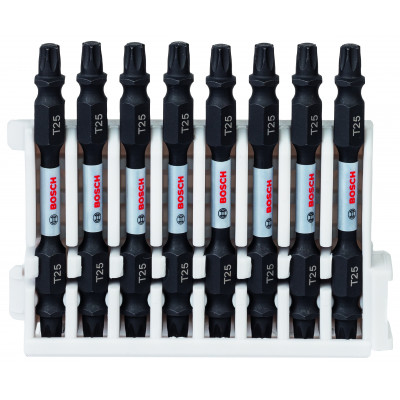 Kit 8 Embouts de vissage qualité Impact double tête 8xT25 65mm - BOSCH | 2 608 522 340