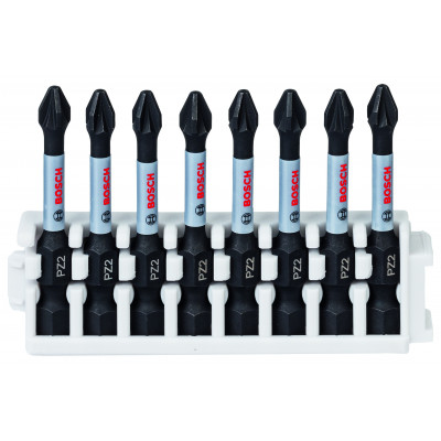 Kit 8 Embouts de vissage qualité Impact PZ2 50 mm - BOSCH | 2 608 522 331