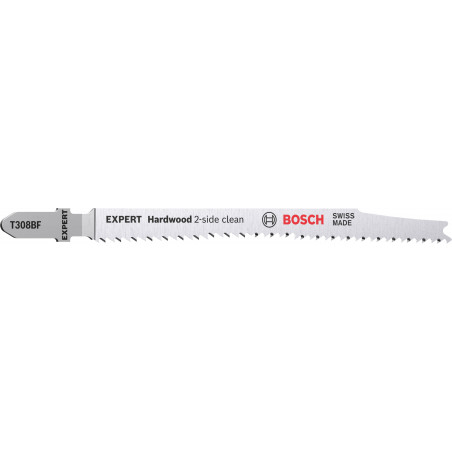 100 Lames scie sauteuse EXPERT BIM Sans éclat Bois dur 117mm T308BF - BOSCH | 2 608 900 546