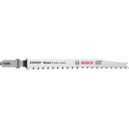 25 Lames scie sauteuse EXPERT HCS Sans éclat Bois 117mm T308B - BOSCH | 2 608 900 552