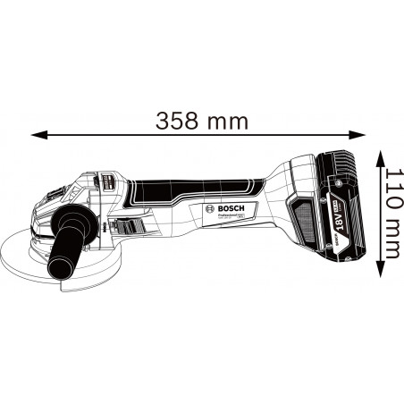 Meuleuse 125 mm gws 18v-10 solo carton - BOSCH | 0 601 9J4 002