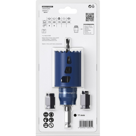 Kit Scie trépan Carbure Endurance Multimatériaux Ø51mm + PC Plus + foret HSS-G - BOSCH | 2 608 900 449