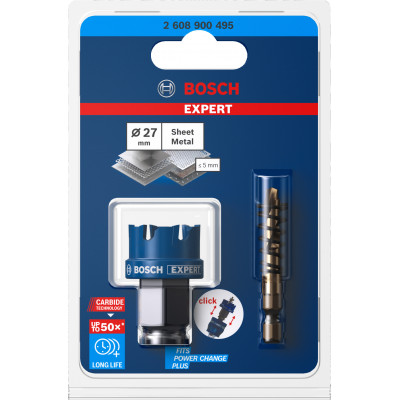 Scie trépan Power Change EXPERT Carbure Précision Métal Ø27mm - BOSCH | 2 608 900 495