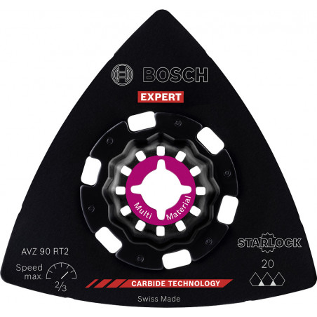 Plateau de ponçage EXPERT Starlock Carbure Multimaterial 90mm AVZ90RT2 - BOSCH | 2 608 900 045