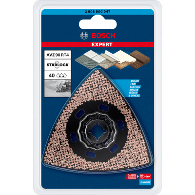 Plateau de ponçage EXPERT Starlock Carbure Multimaterial 90mm AVZ90RT4 - BOSCH | 2 608 900 047