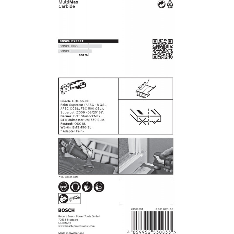 Lame Plongeante EXPERT StarlockMax Carbure Extra Multimaterial 32mm MAII32APIT - BOSCH | 2 608 900 031