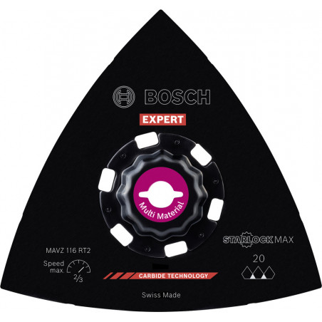 Plateau de ponçage EXPERT StarlockMax Carbure Multimaterial 116mm MAVZ116RT2 - BOSCH | 2 608 900 052