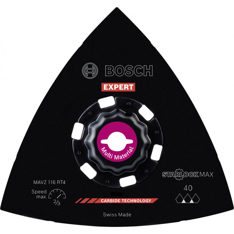 Plateau de ponçage EXPERT StarlockMax Carbure Multimaterial 116mm MAVZ116RT4 - BOSCH | 2 608 900 053