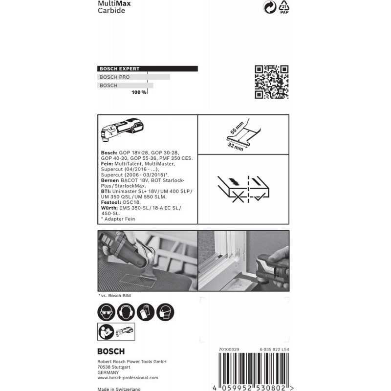 Lame Plongeante EXPERT StarlockPlus Carbure Extra Multimaterial 32mm PAIZ32APIT - BOSCH | 2 608 900 028