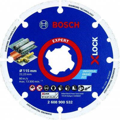 Disque à tronçonner X-LOCK Expert Diamond Metal Wheel 115 x 22,23 mm - BOSCH | 2 608 900 532