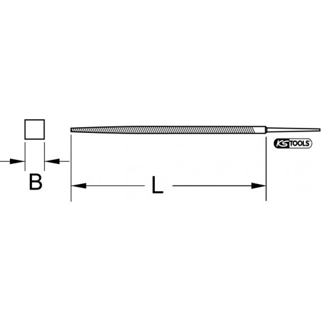 Lime carrée bâtarde sans manche, L.250 mm KS Tools | 161.0326